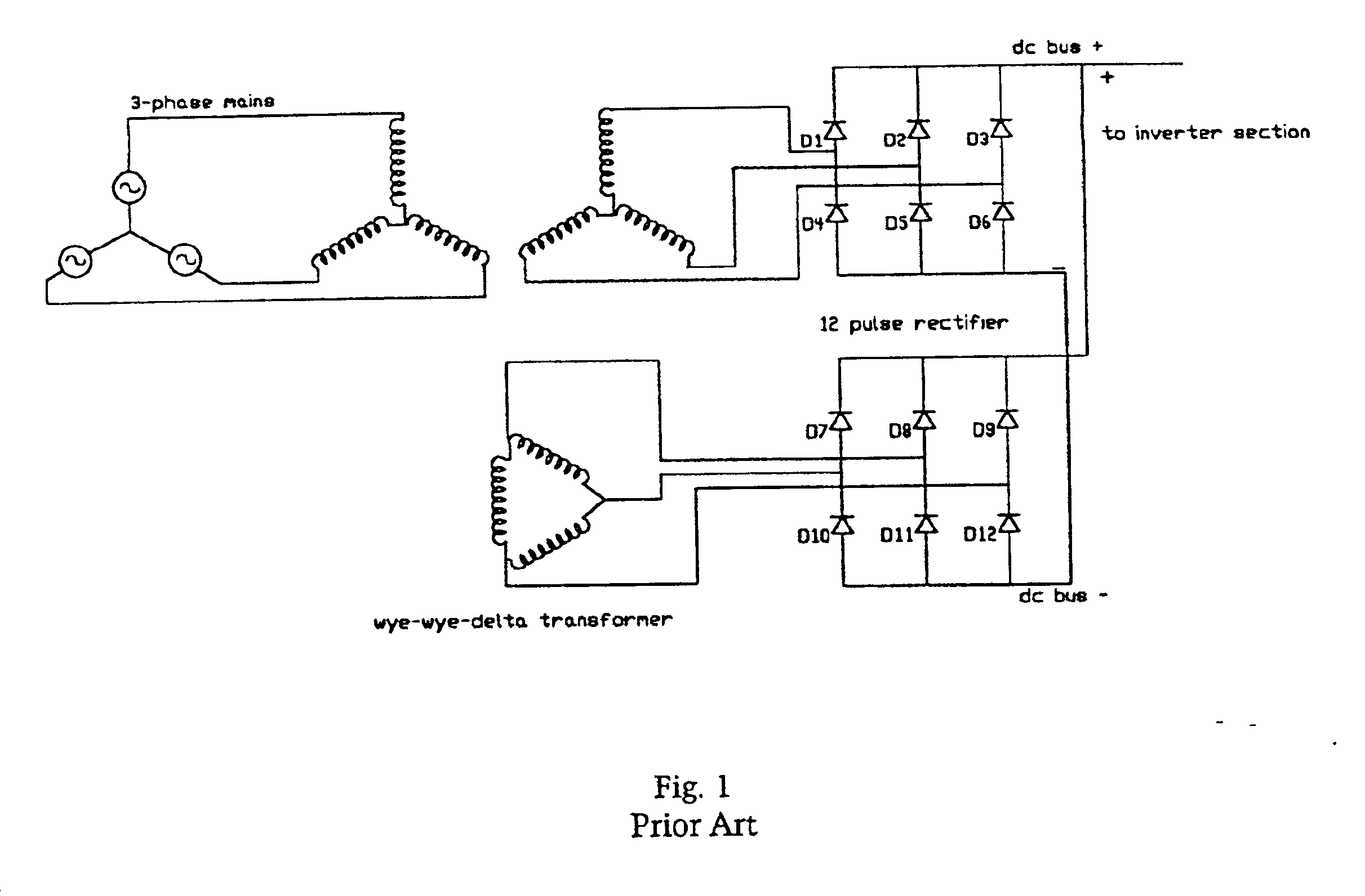 Autotransformer-based system and method of current harmonics reduction in a circuit