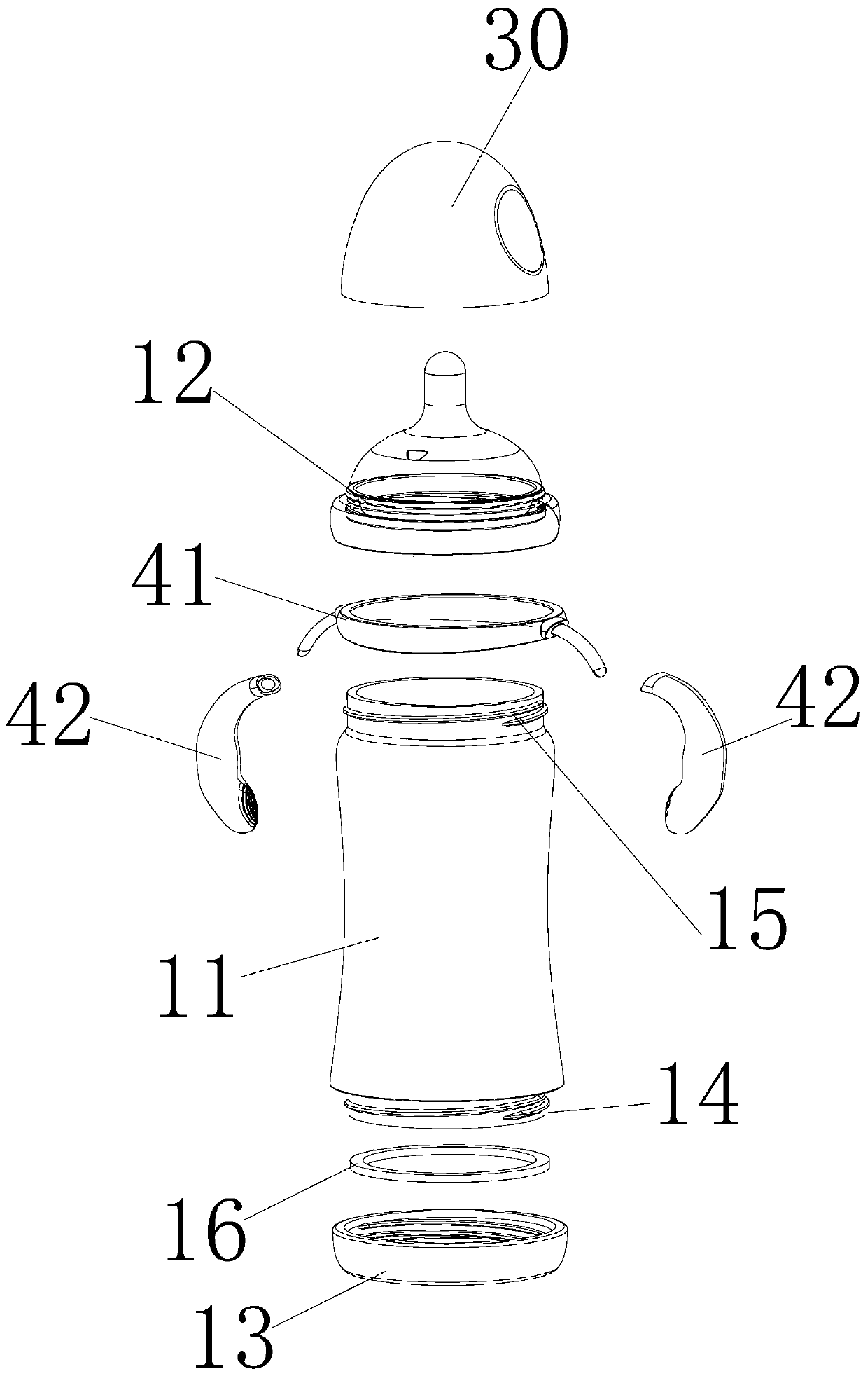 Combinable type feeding bottle