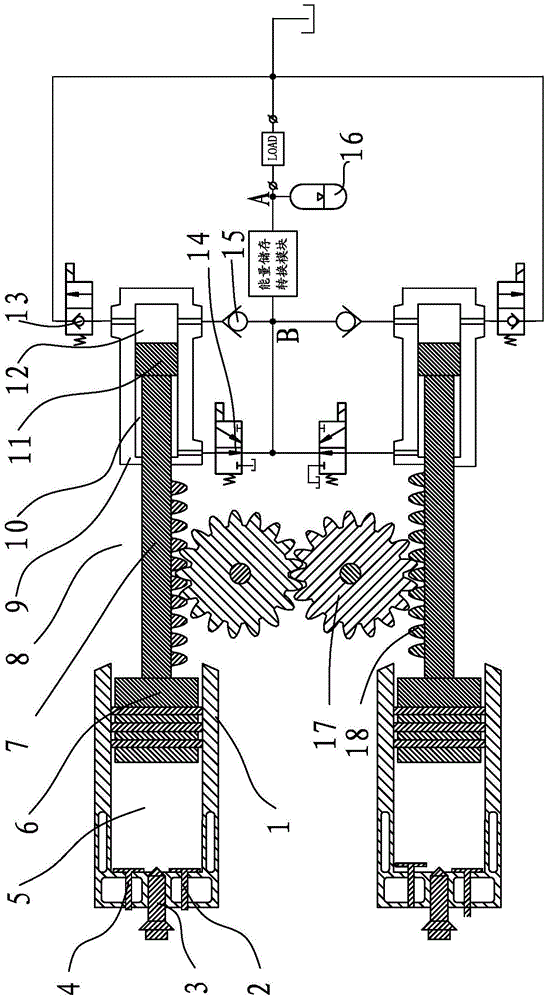 A two-cylinder four-stroke hydraulic free-piston engine based on electronically controlled compression stroke