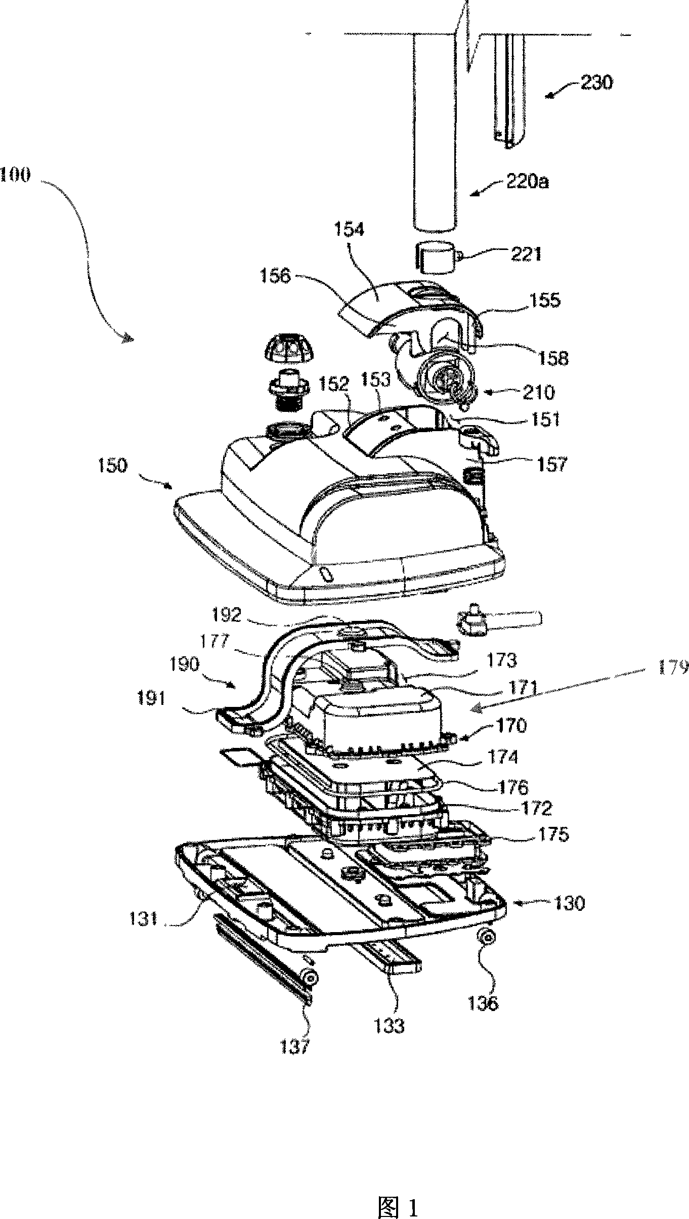 Steam vacuum cleaner and its push bar assembly and hose assembly