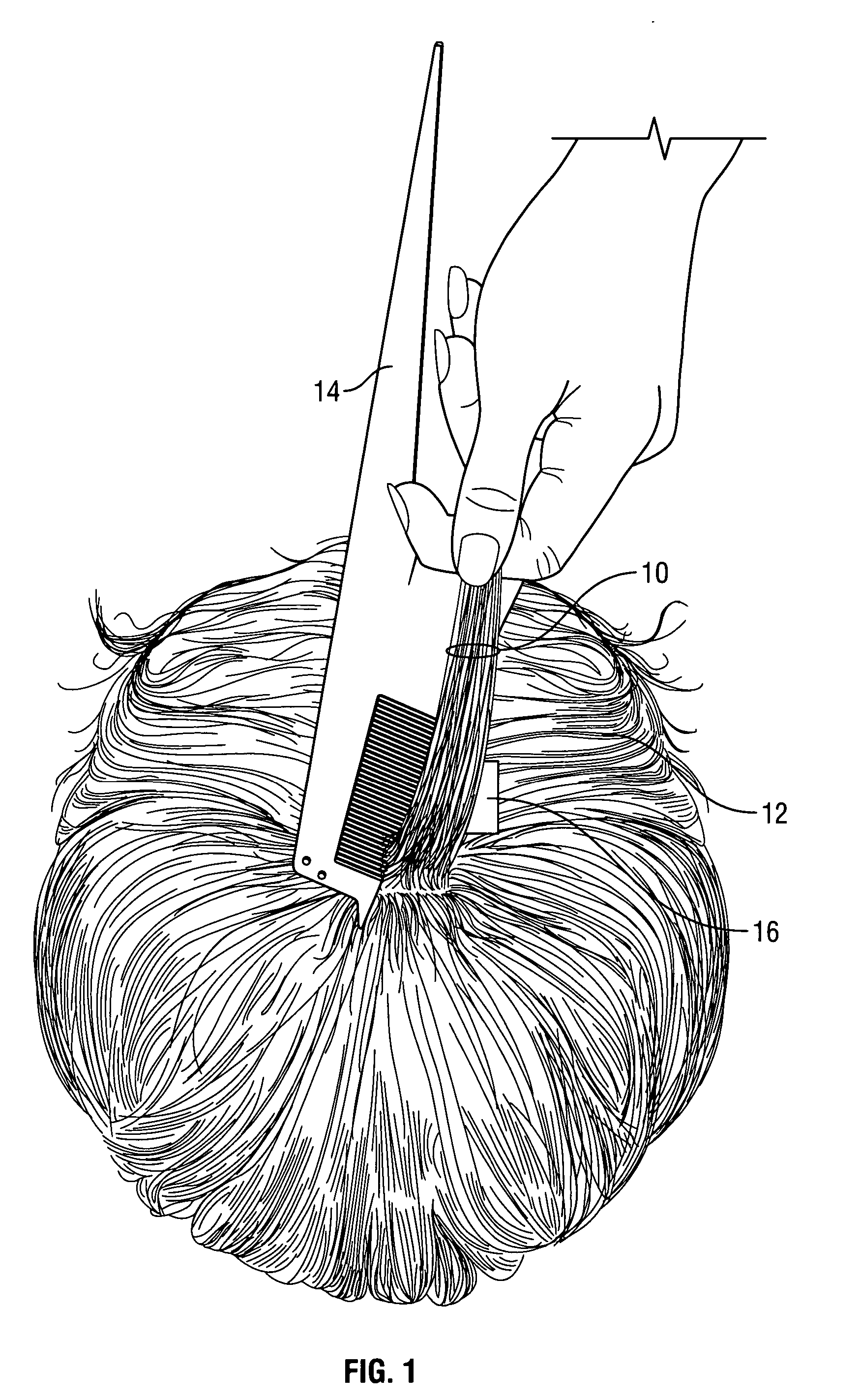 Method and device for measuring fluctuations in the cross-sectional area of hair in a pre-determined scalp area