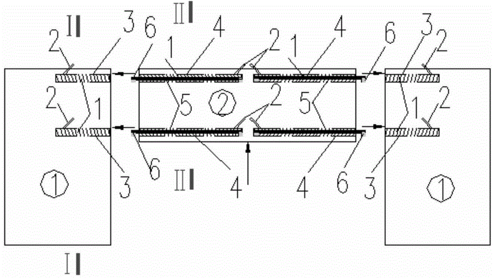 Assembly connection structure and method of coupling beams of shear walls of assembly concrete frame shear structure