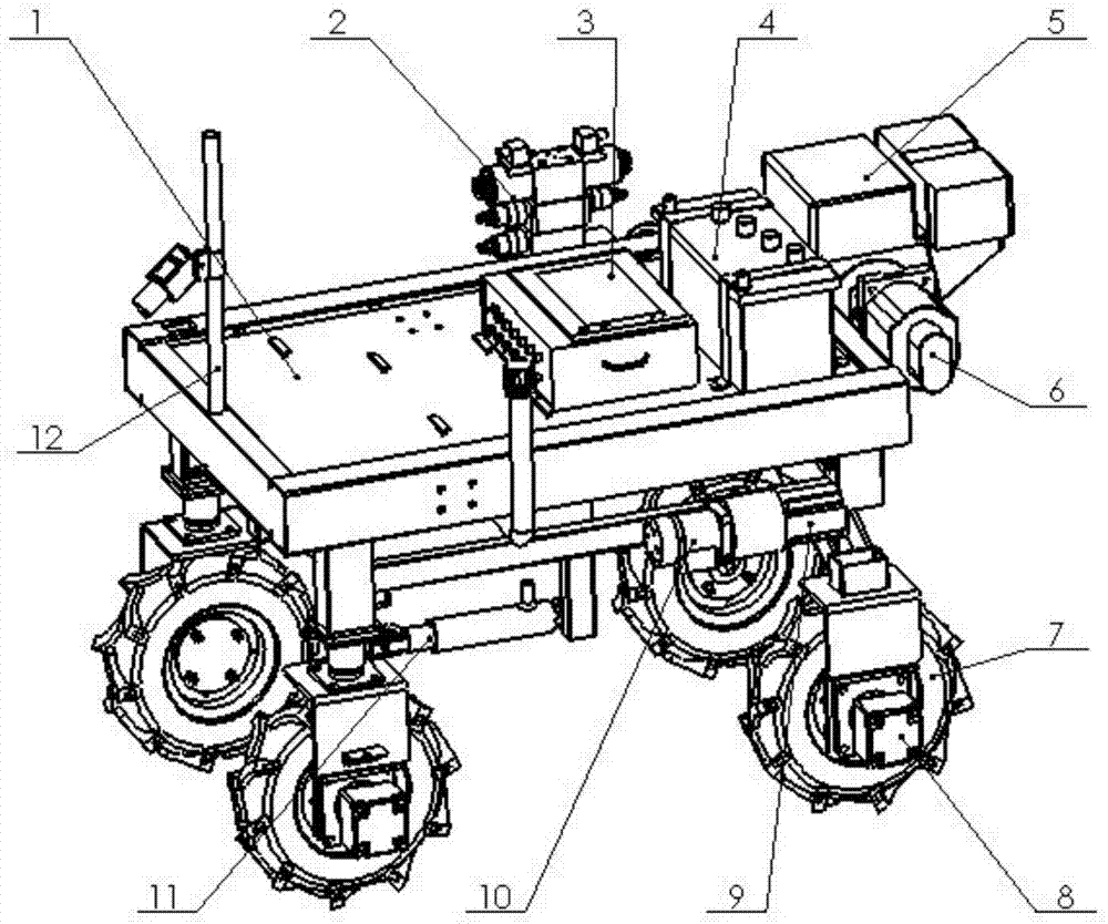 Fully hydraulic wheeled field information collection platform