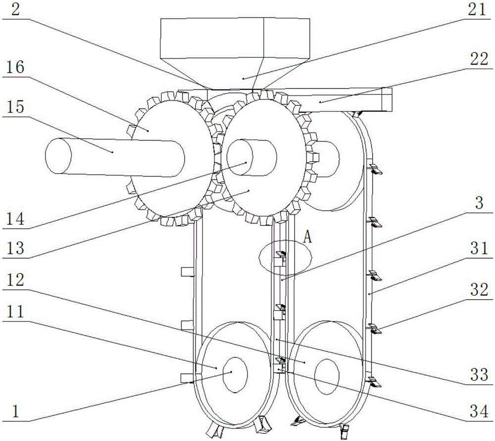 Chain type seeding machine