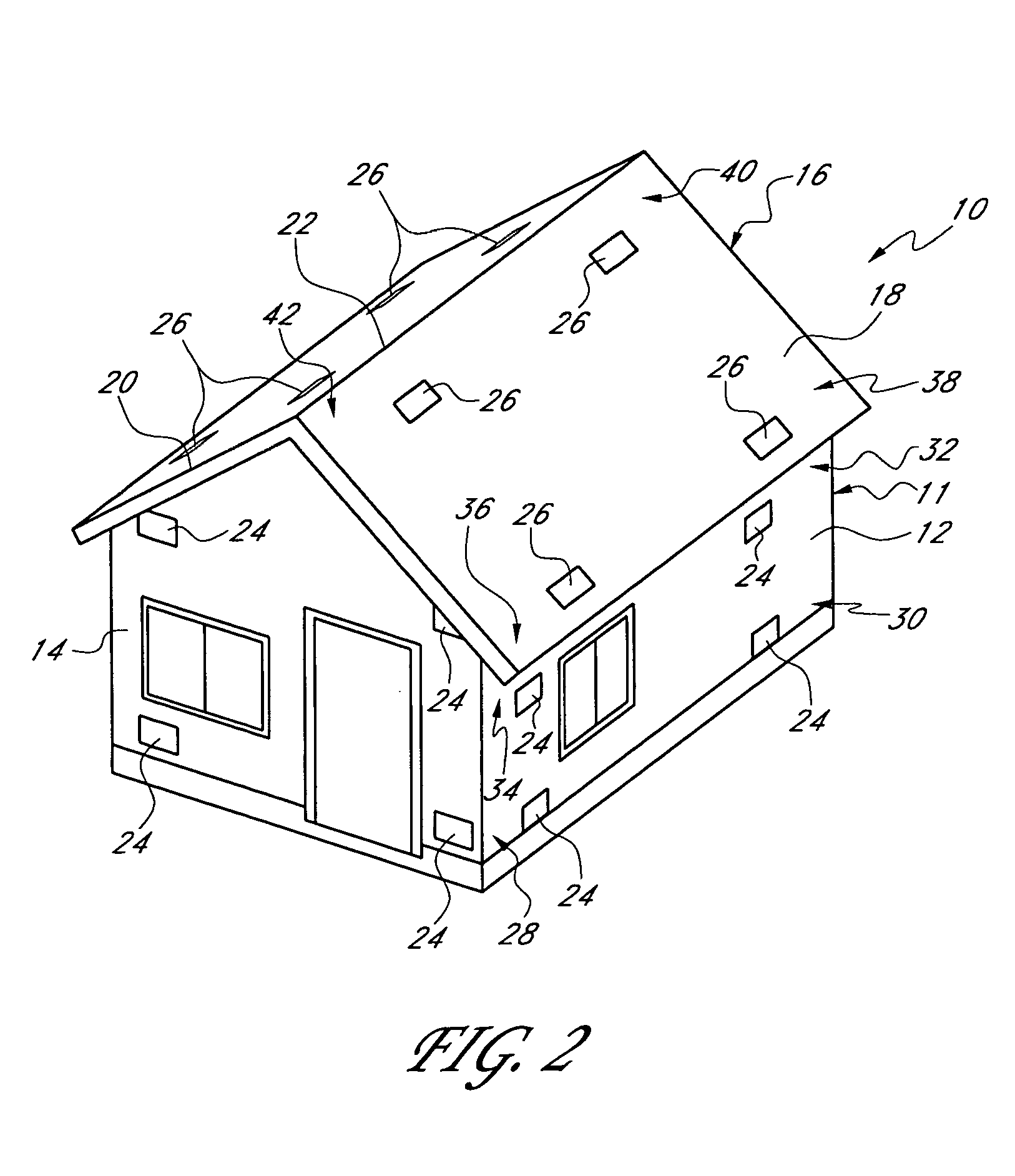 Building with improved vent arrangement
