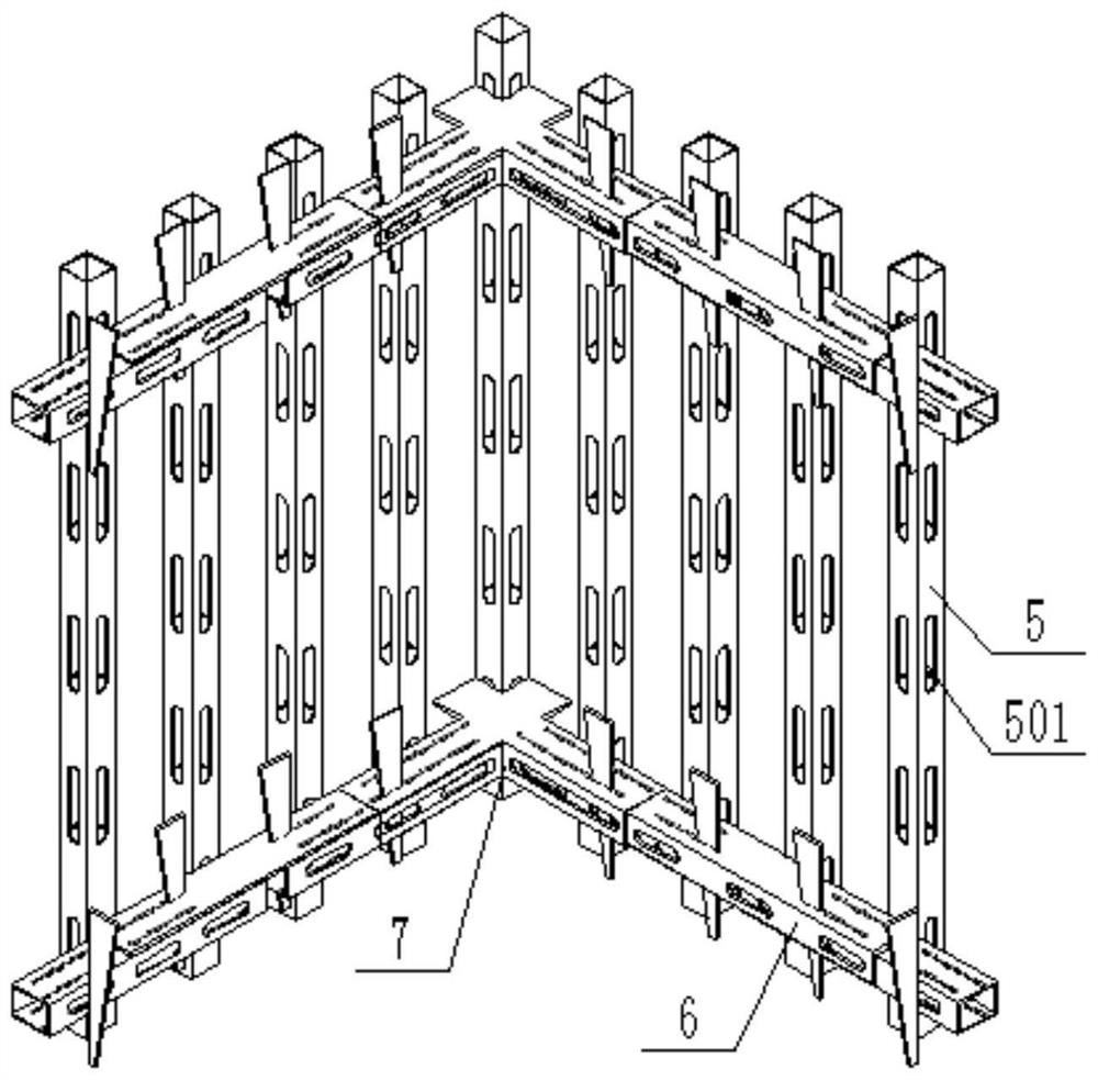Reinforcing structure of wall column formwork and construction process using same