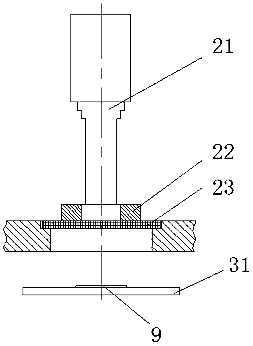 Fixed-point ion implantation device and implantation method for a substrate