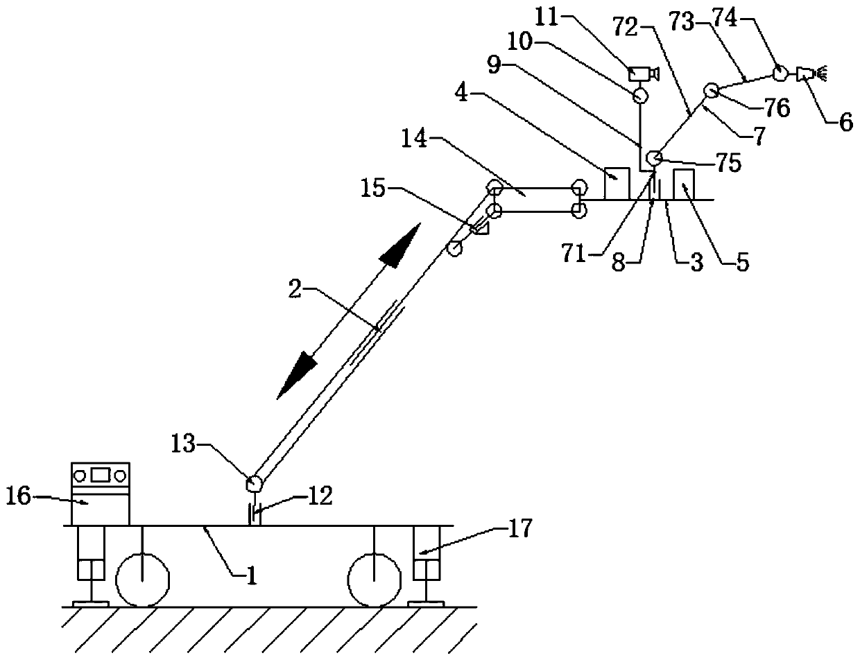 Tall building spraying robot