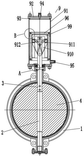 Pneumatic holder type butterfly valve