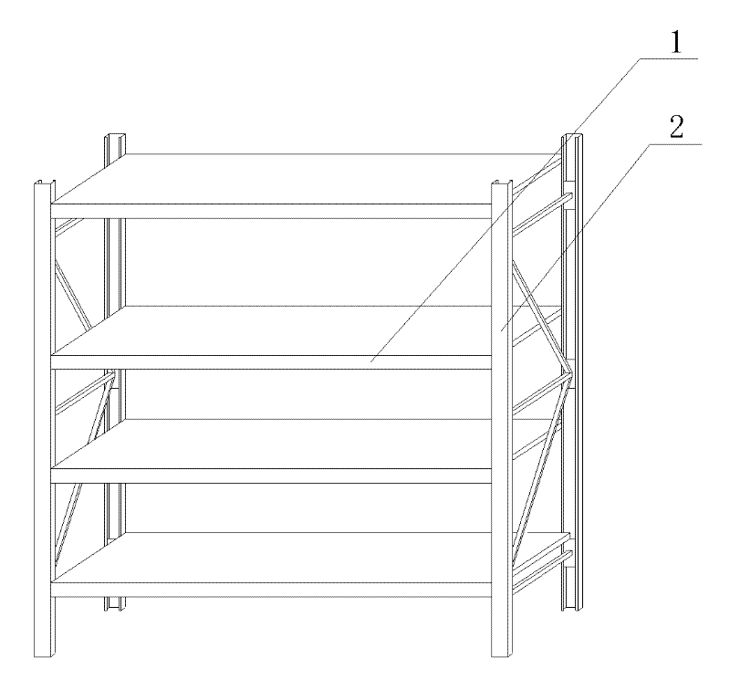 Shelf board mounting device of goods shelf