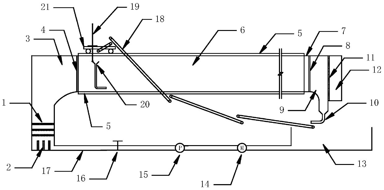 A tank system for fish egg movement test