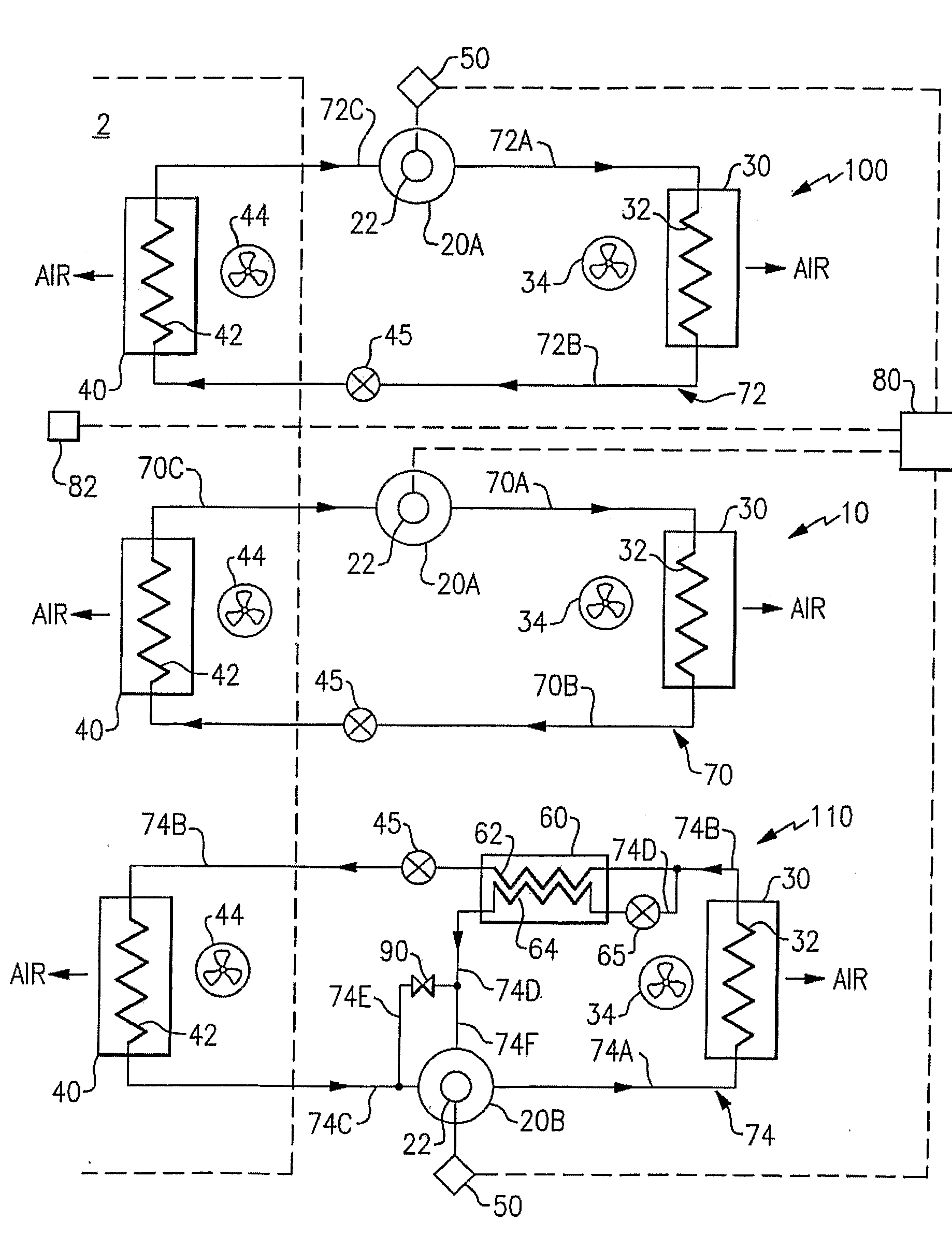 Variable Capacity Multiple Circuit Air Conditioning System