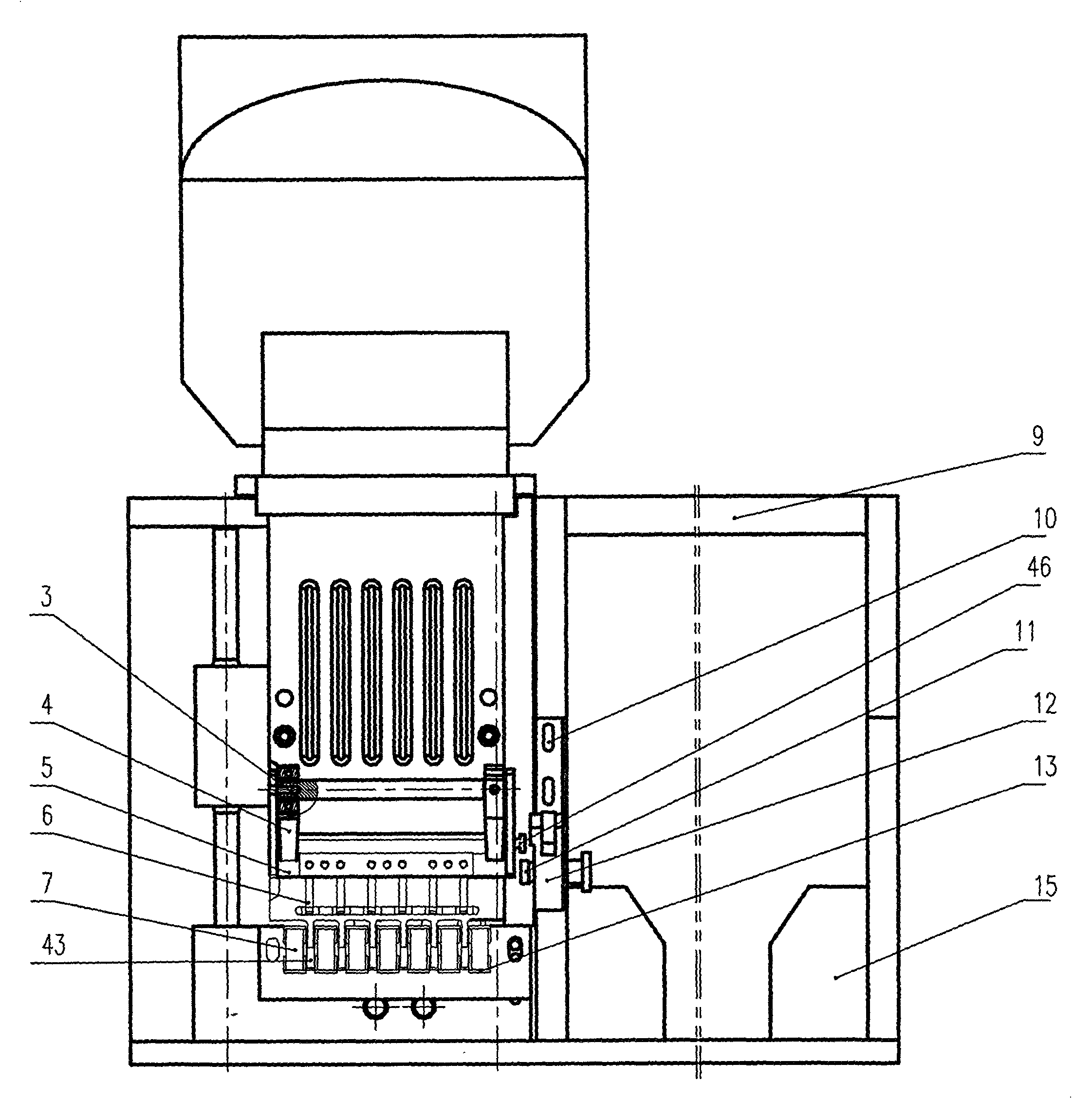 Automatic capsule falling and pushing-out linkage mechanism
