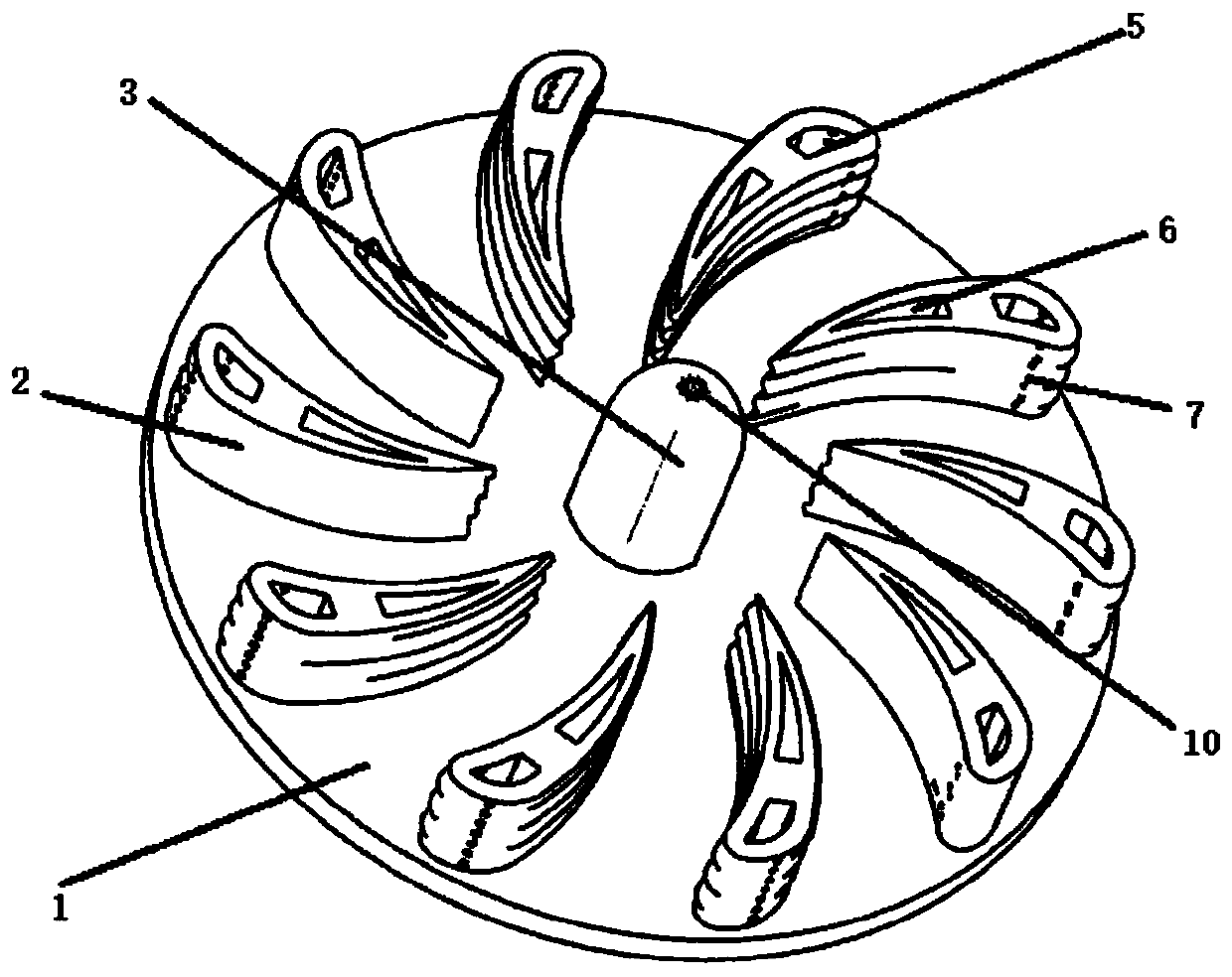 Novel radial cyclone with wave type blades