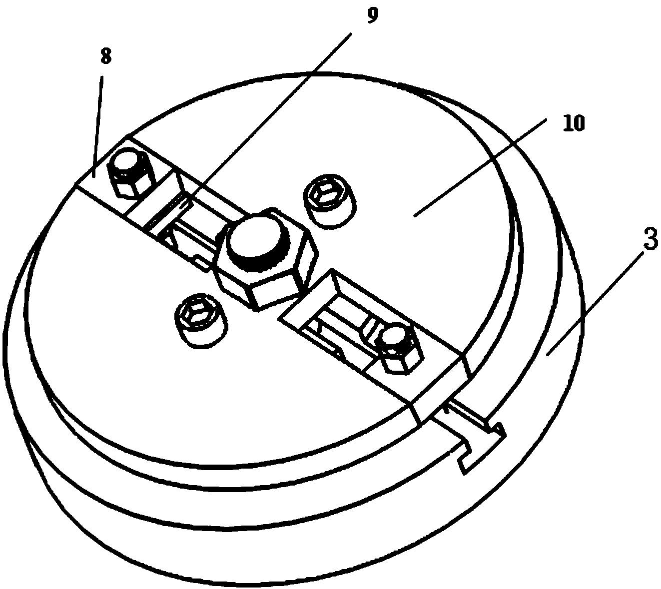 Clamp for difficult-to-machine material turning surface observing and turning experimental method