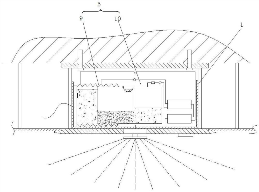 A ceiling built-in perfluorohexanone fire extinguishing system and fire extinguishing method
