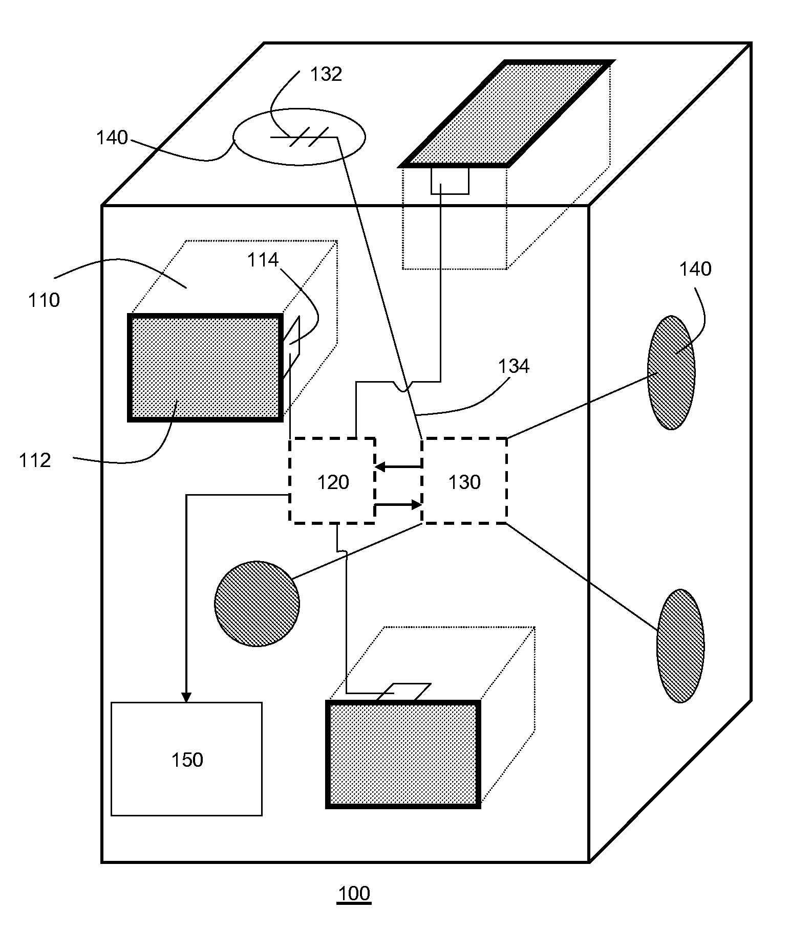 Container and electronic game system comprising such container