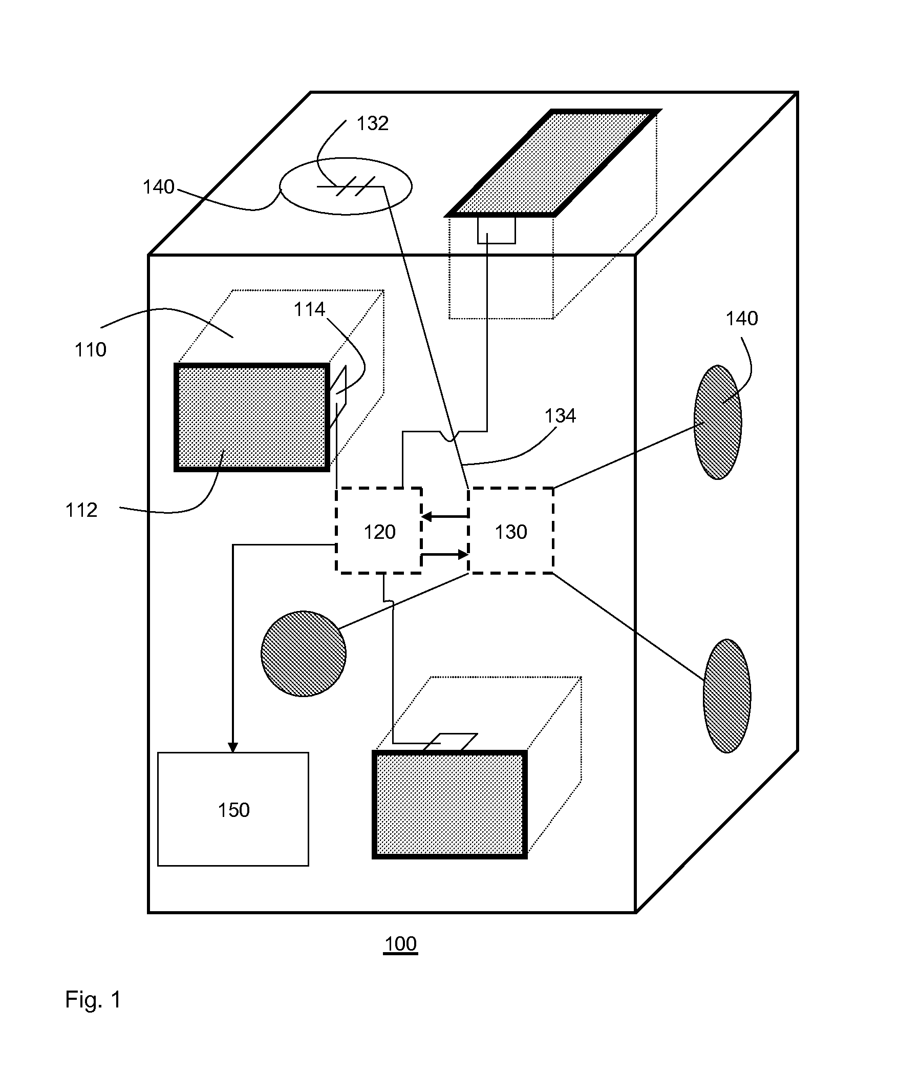 Container and electronic game system comprising such container
