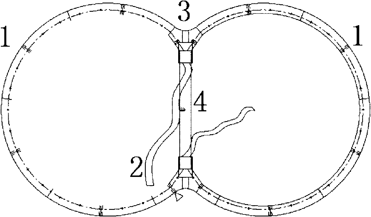 Multi-point back synchronous injection method of double circular shield tunnel