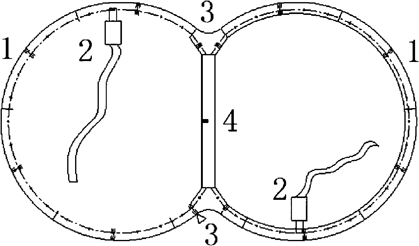 Multi-point back synchronous injection method of double circular shield tunnel