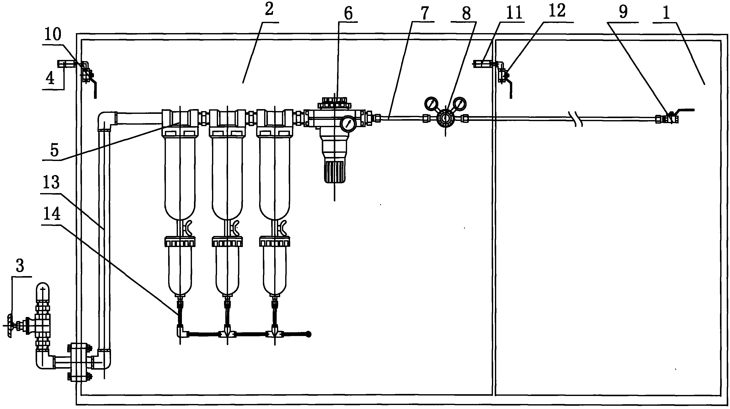 Compressed air system of underground shelter
