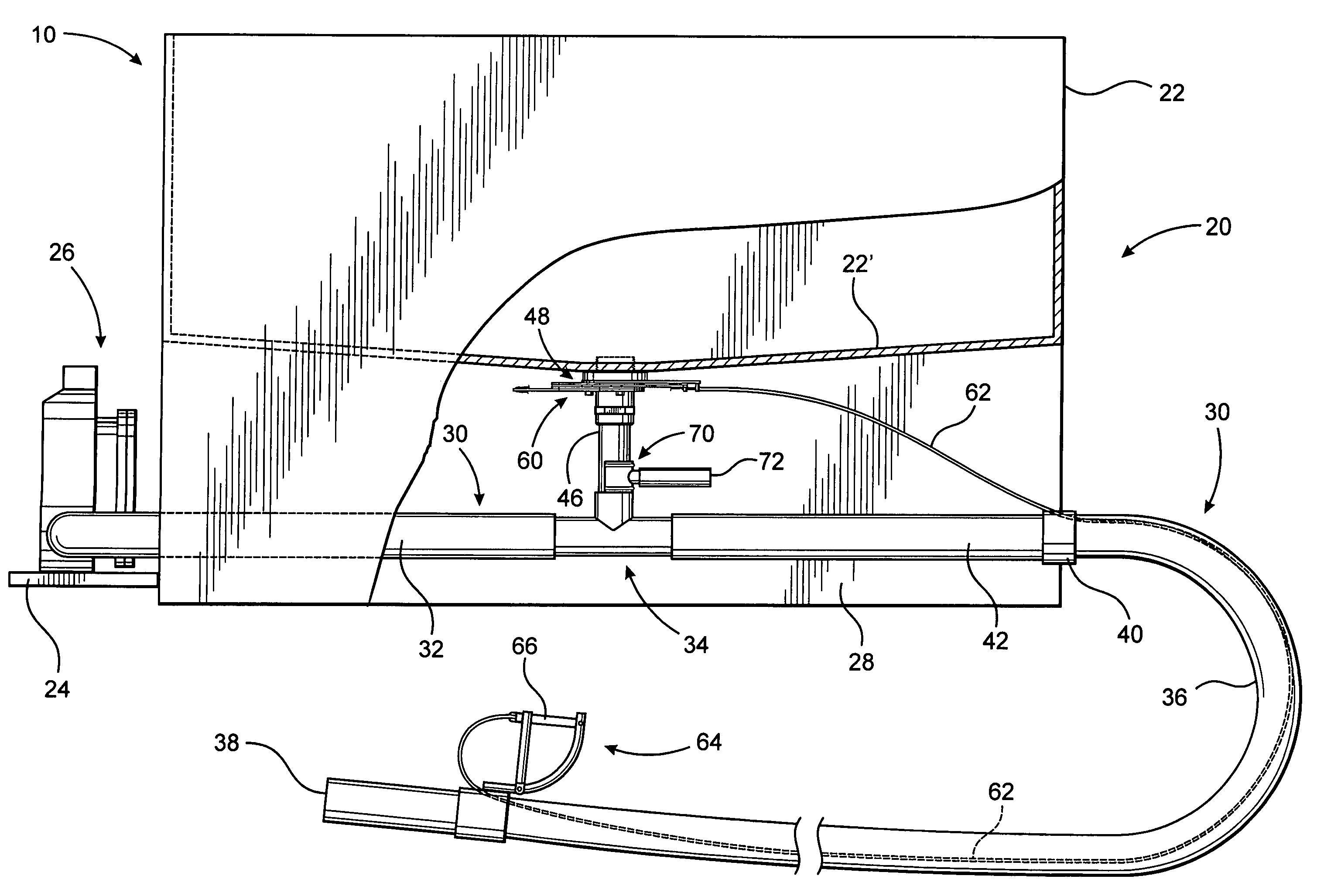 Distribution assembly for particulate material