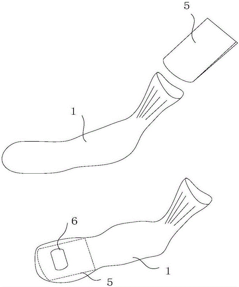 Sports socks produced by virtue of bonding technology and having effect of cushioning heels and production process of sports socks