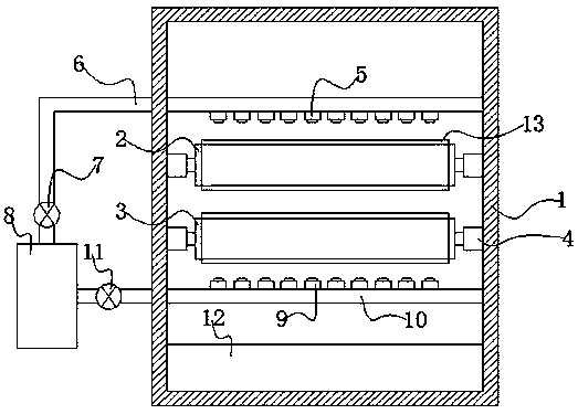 Wood plate double-face spraying device