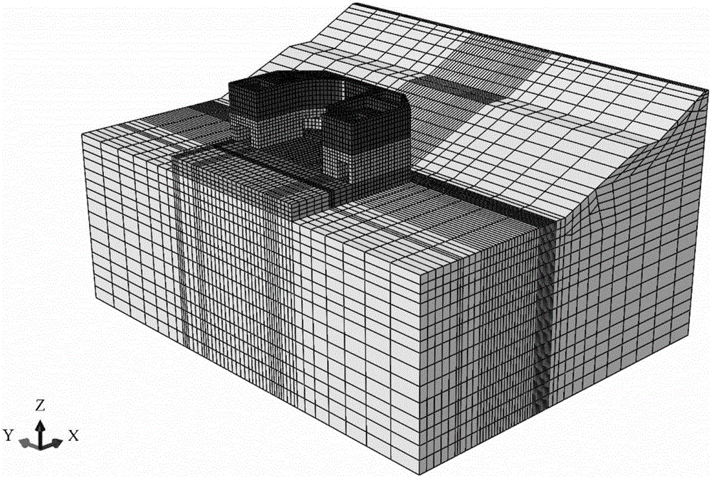 Lock head construction emulation method considering soft foundation consolidation and concrete creep