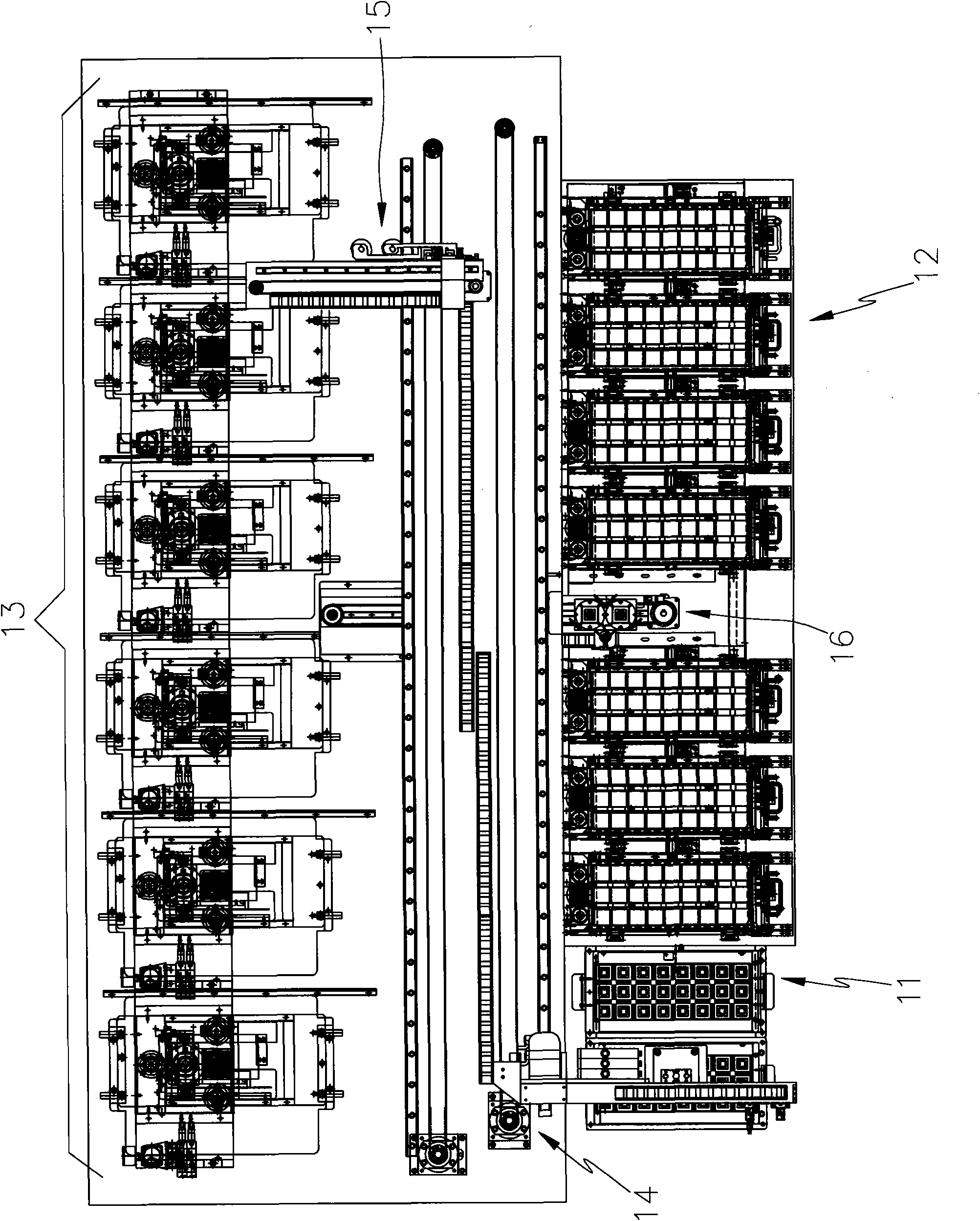 Transposition device for electronic elements