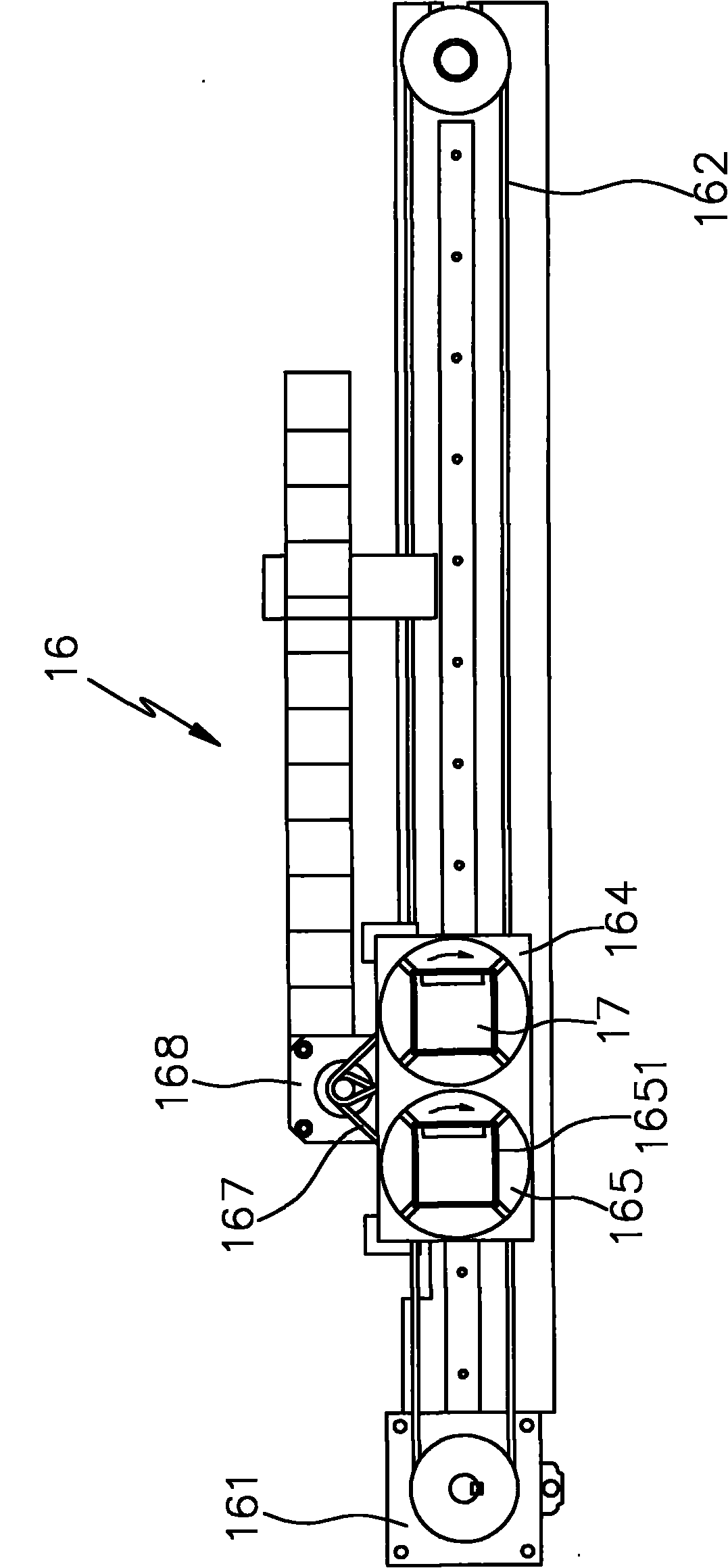 Transposition device for electronic elements