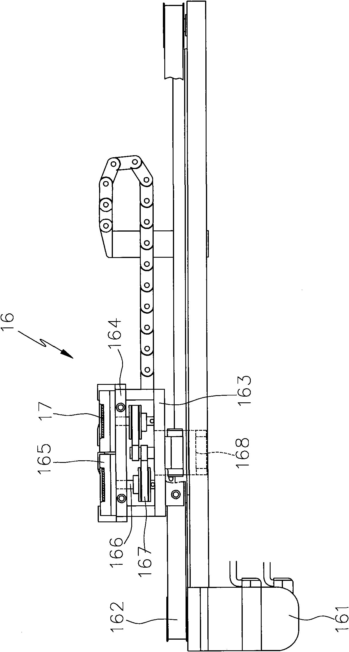 Transposition device for electronic elements