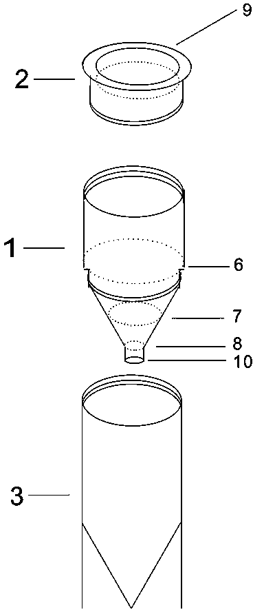 Disposable fecal specimen collection and treatment device