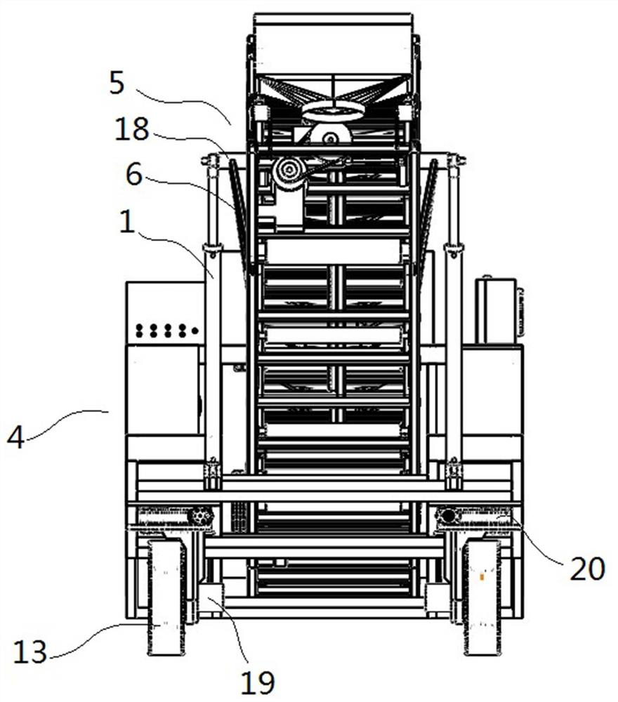 Horizontal warehouse bulk grain warehousing and distributing method