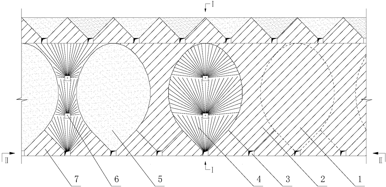 A self-stabilizing hole-shaped stope layout mining method in deep high-stress environment