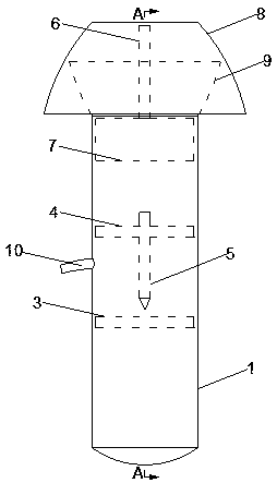 Gas production device and anti-settling airbag with gas production device for water-falling object