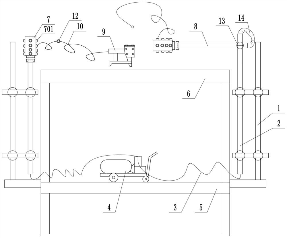 Construction site distributed air pressure supply system and method