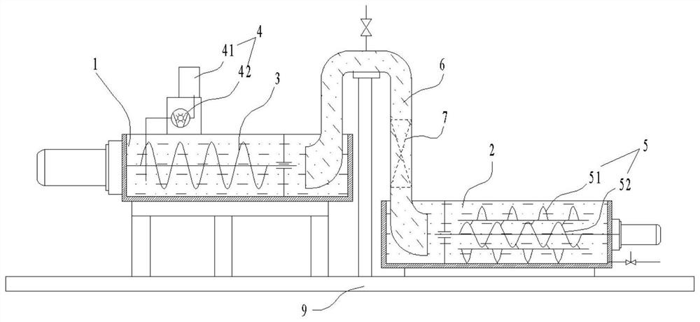 Two-stage horizontal split-flow stirrer for stirring mine paste