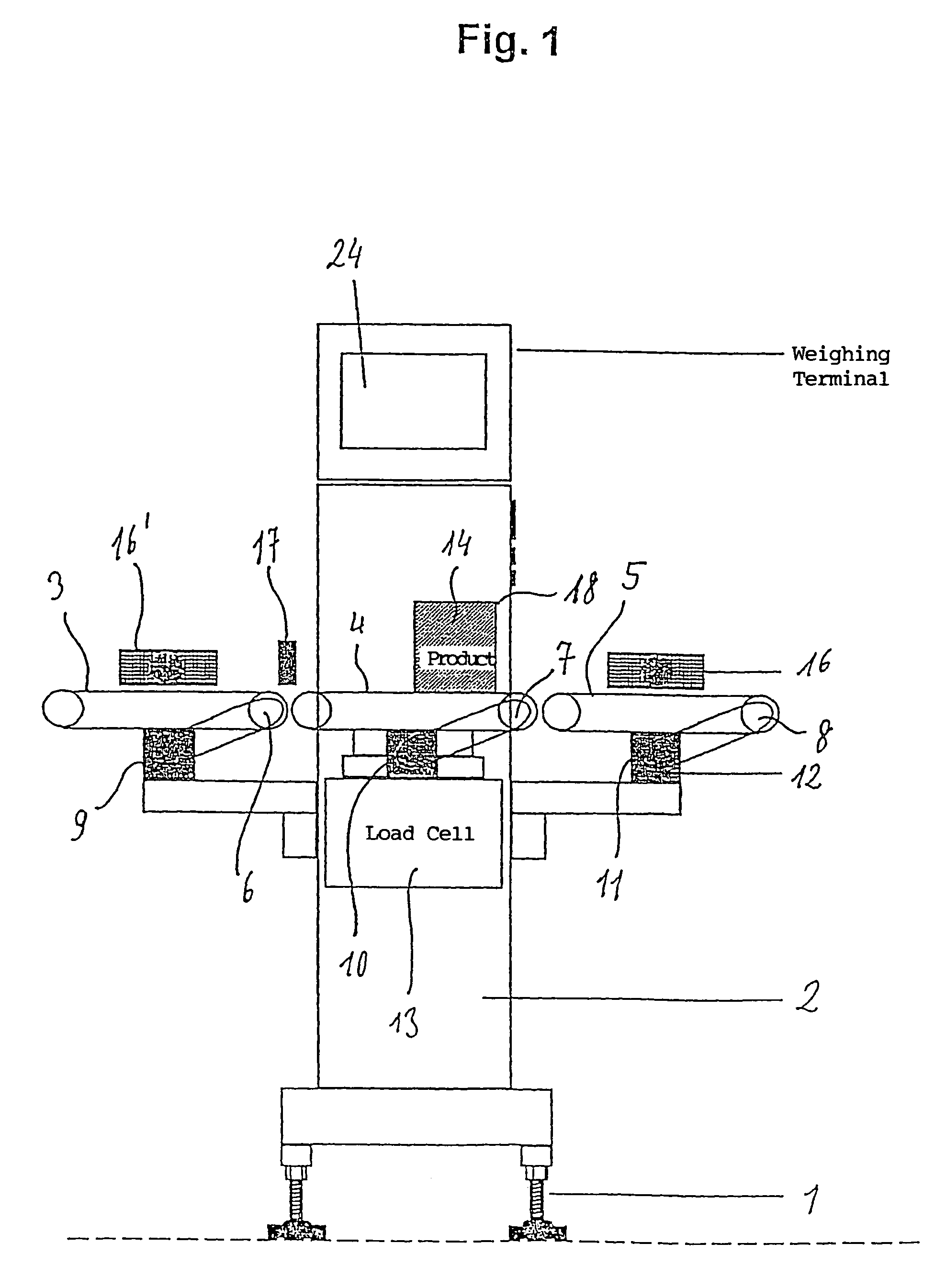 Method and device for weighing products