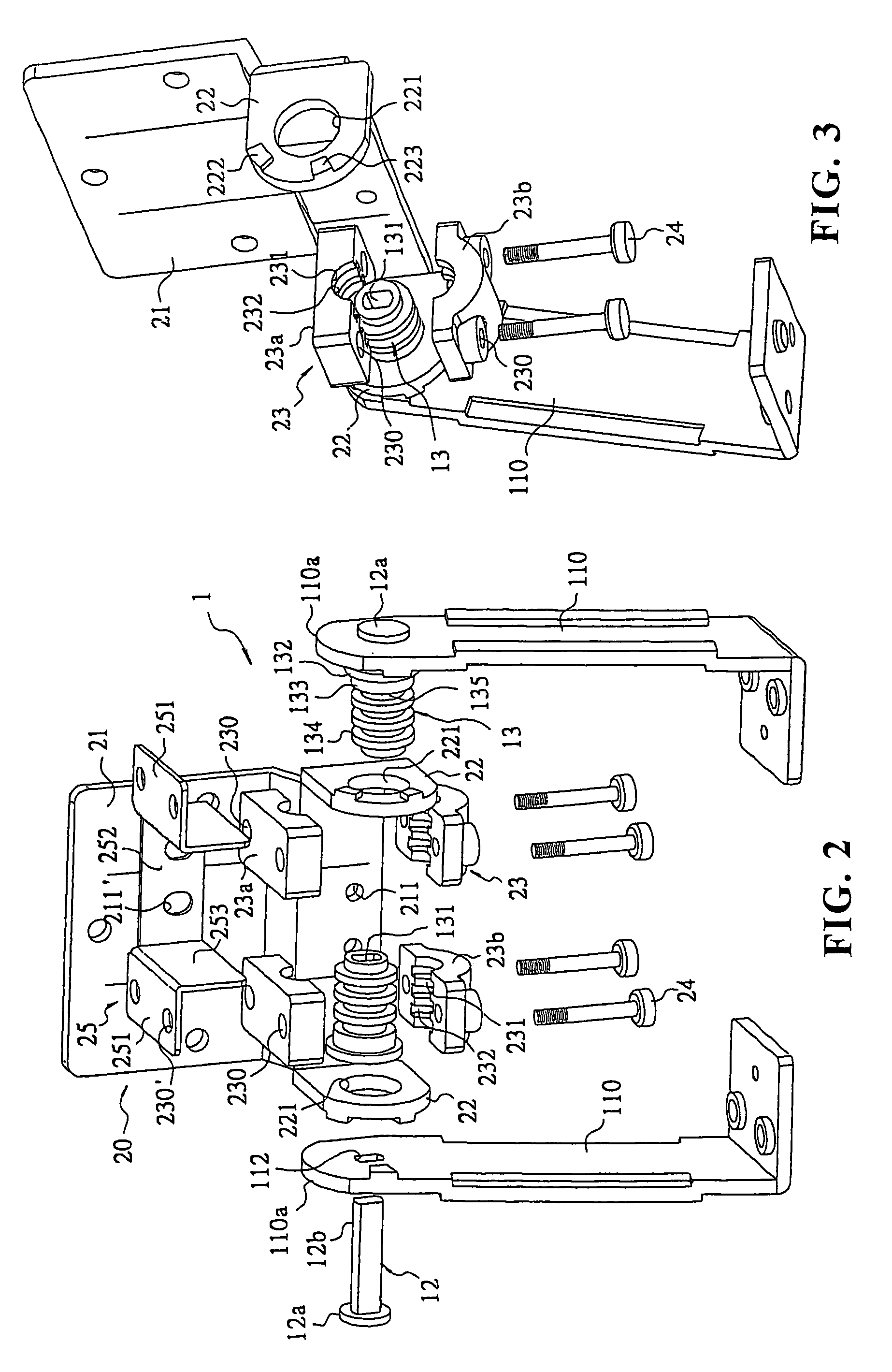 Hinge device for a flat panel display