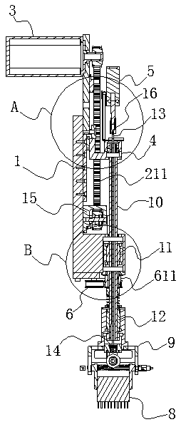 A cable tensioning and clamping type electronic component sticking and inserting operation head and its sticking and inserting method