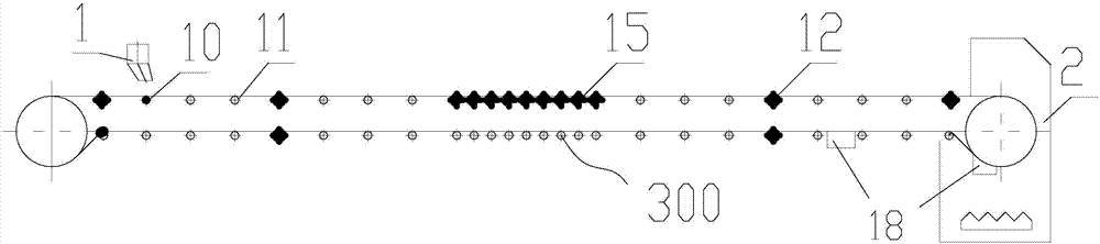 Carrier roller arrangement structure for horizontal bending belt conveyer