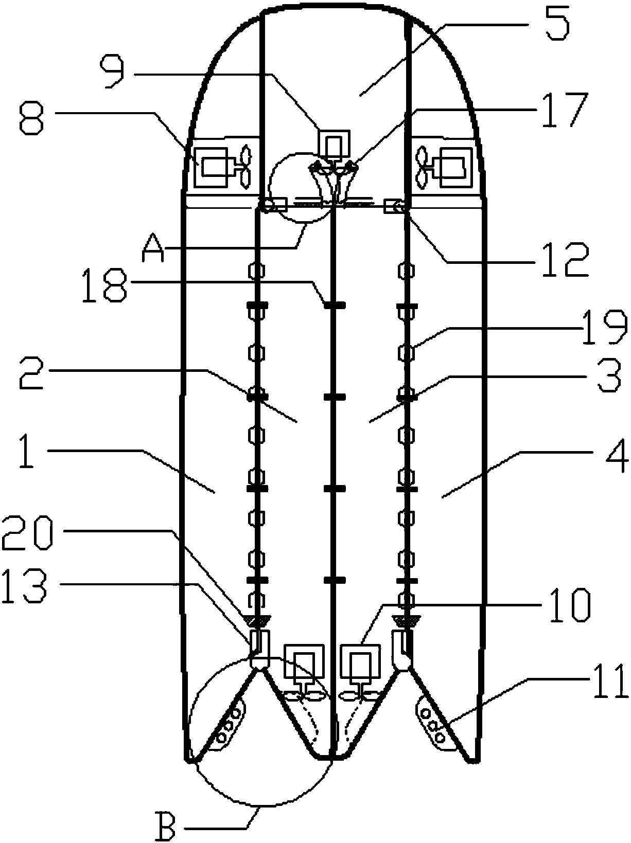 Foldable w-type oil suction boat