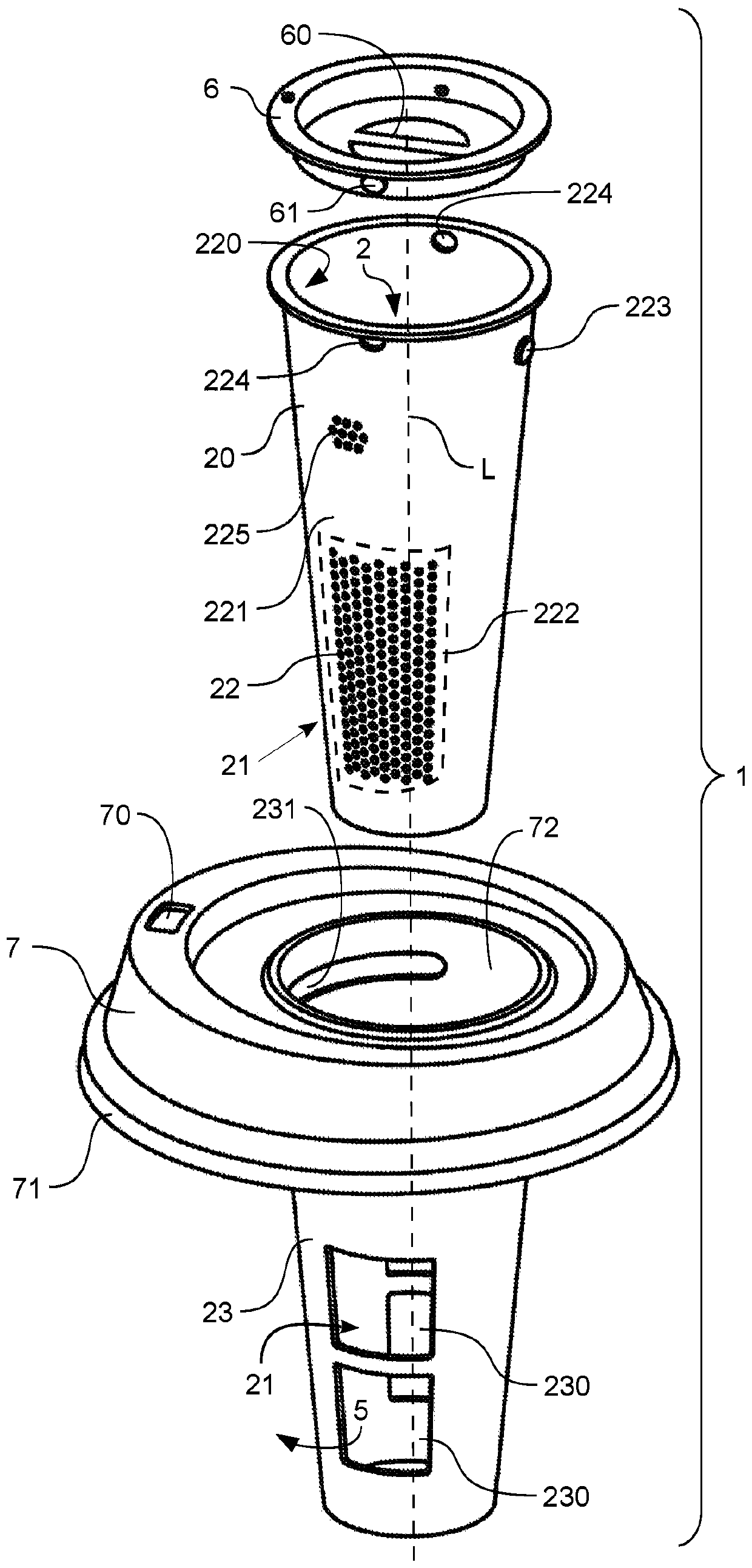 Cartridge, assembly and cup for preparing loose leaf tea and method of preparing tea