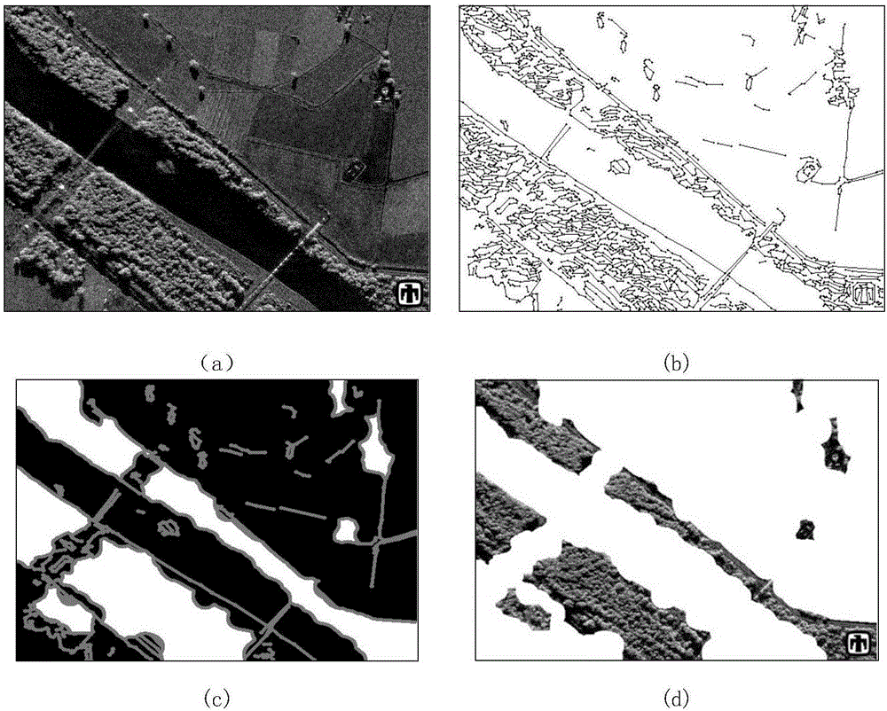 SAR image segmentation method based on ridge wave filter and deconvolution structural model