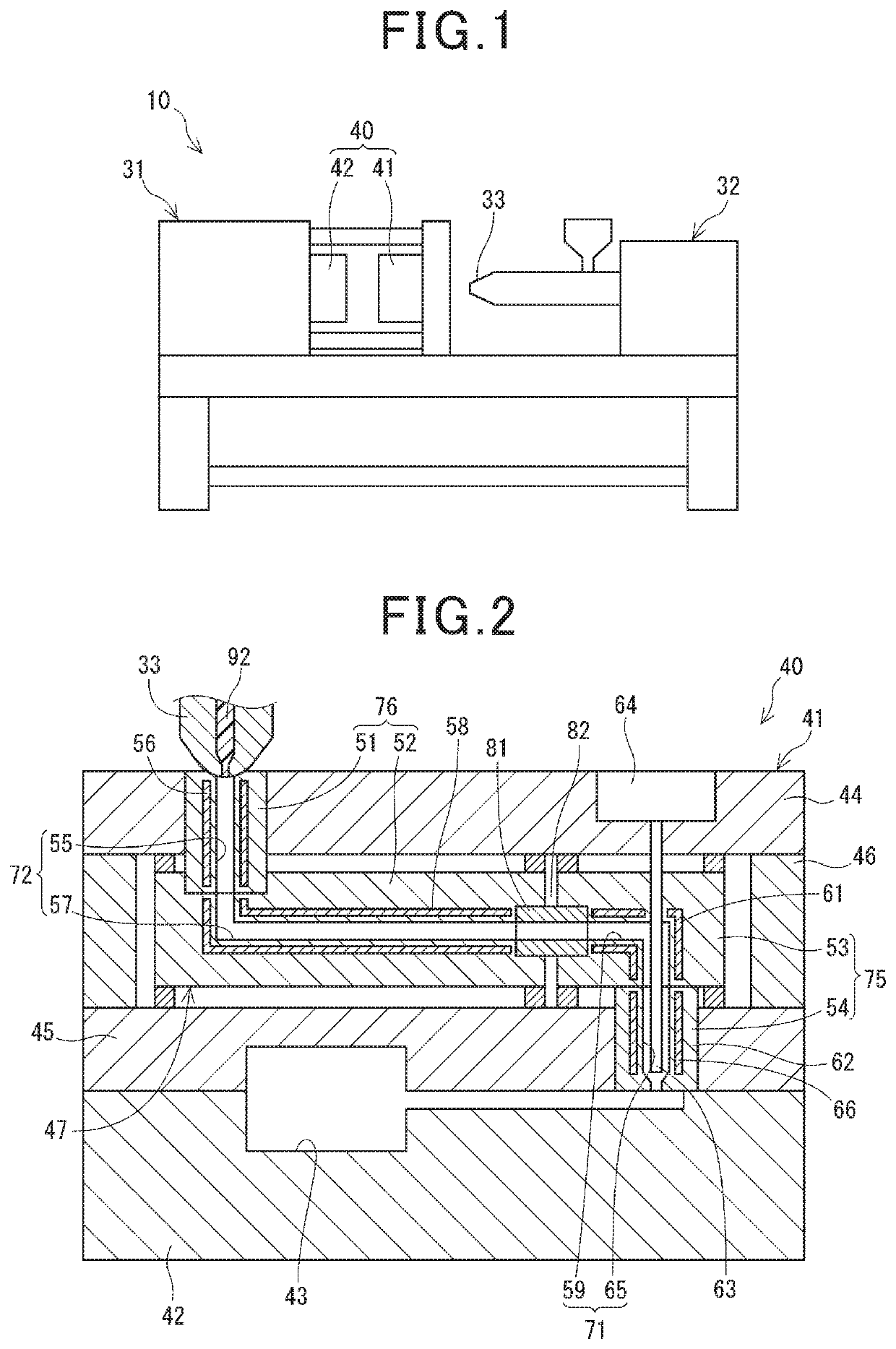 System of manufacturing injection molded article and metal mold