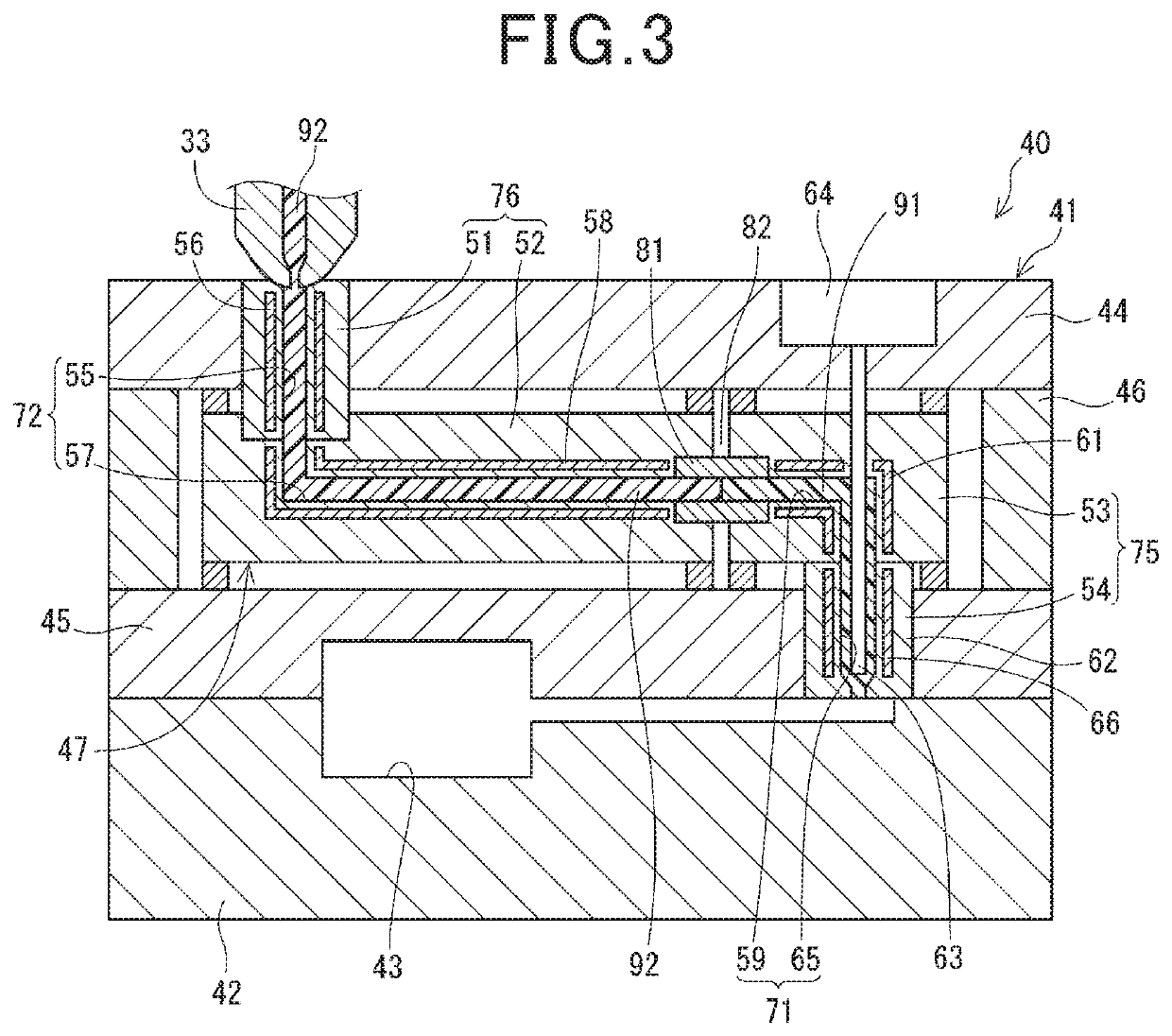 System of manufacturing injection molded article and metal mold