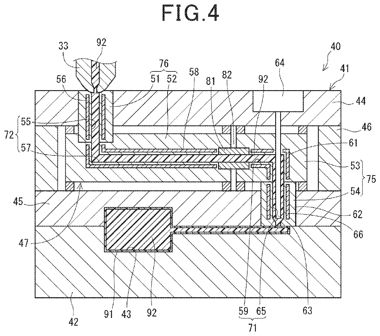 System of manufacturing injection molded article and metal mold