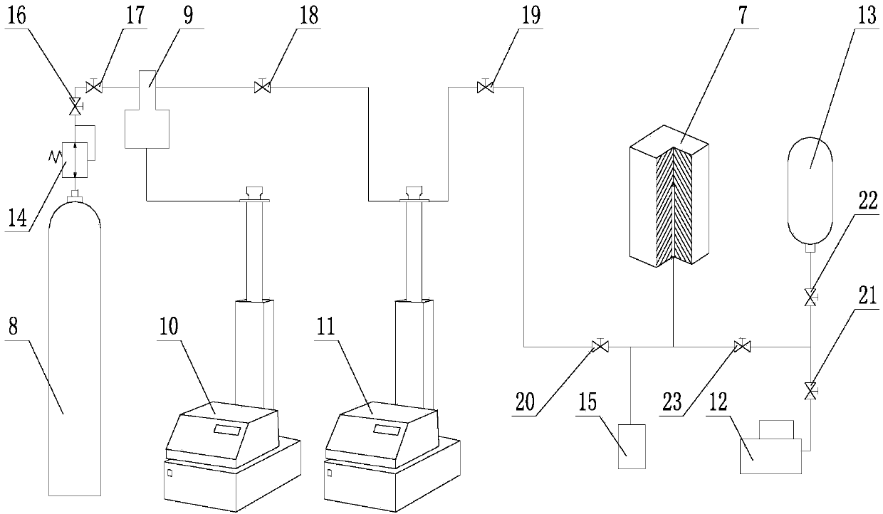 Experimental device and method for simulating shale gas-pressure pressing crack process