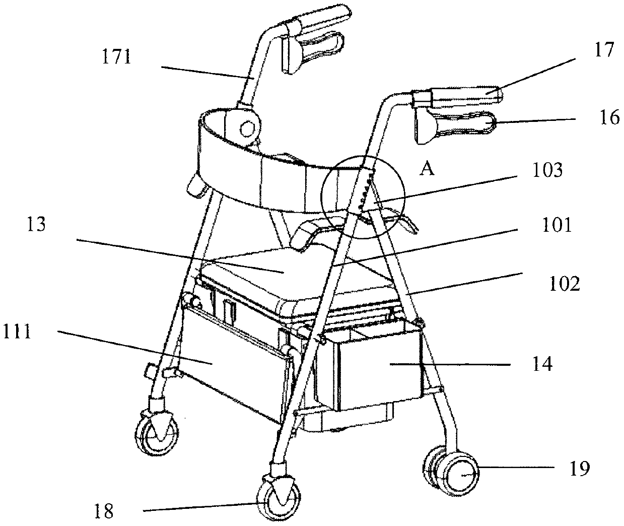 Multi-functional rollator for old people